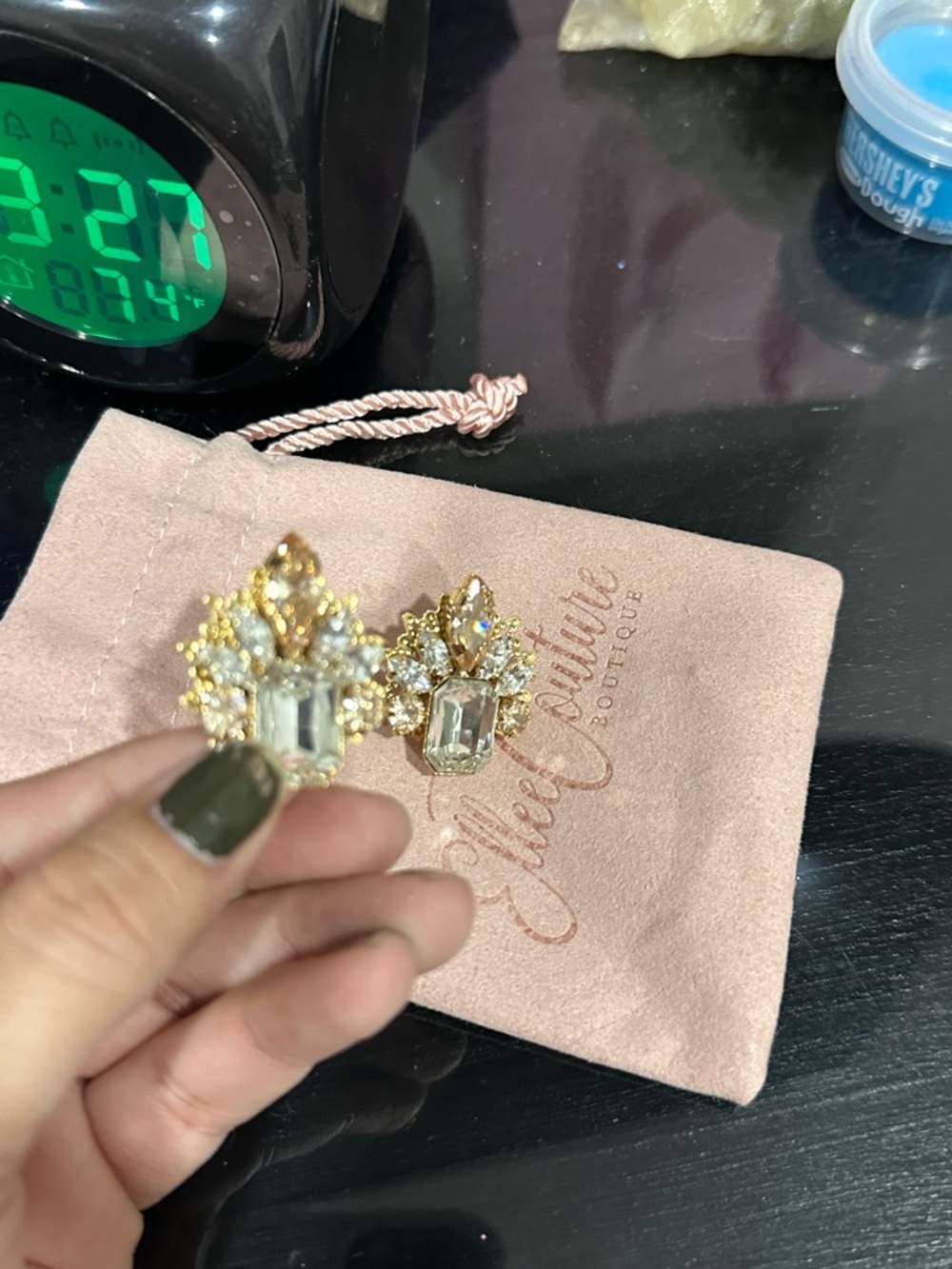 Elle Gold Crystal Statement Earrings